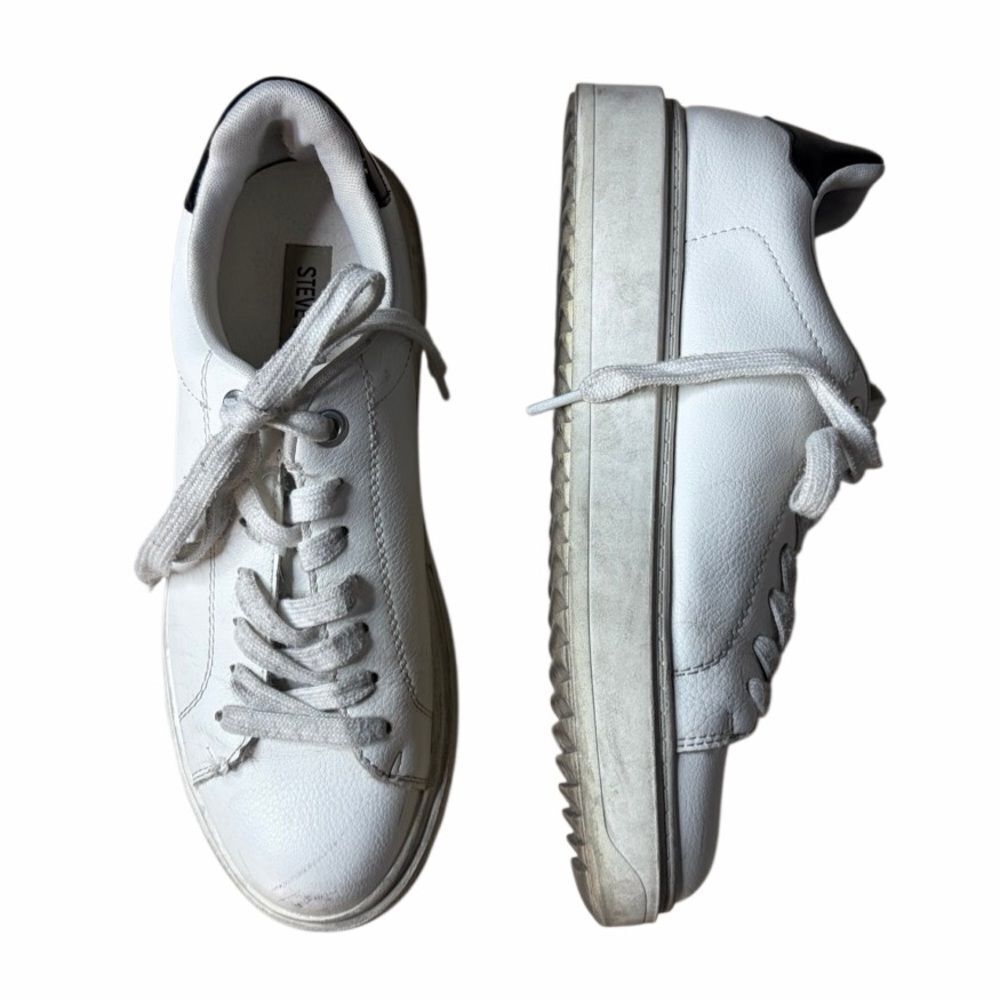 Steve Madden Charlie White Leather Sneakers Size 9